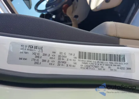 2015 Dodge Durango Citadel z USA, uszkodzony, nr VIN 1C4SDHET7FC760271